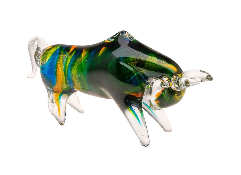 Aubaho Dekofigur Glas Stier Bulle im Italien Murano Stil 24cm Glasfigur Skulptur glass von Aubaho