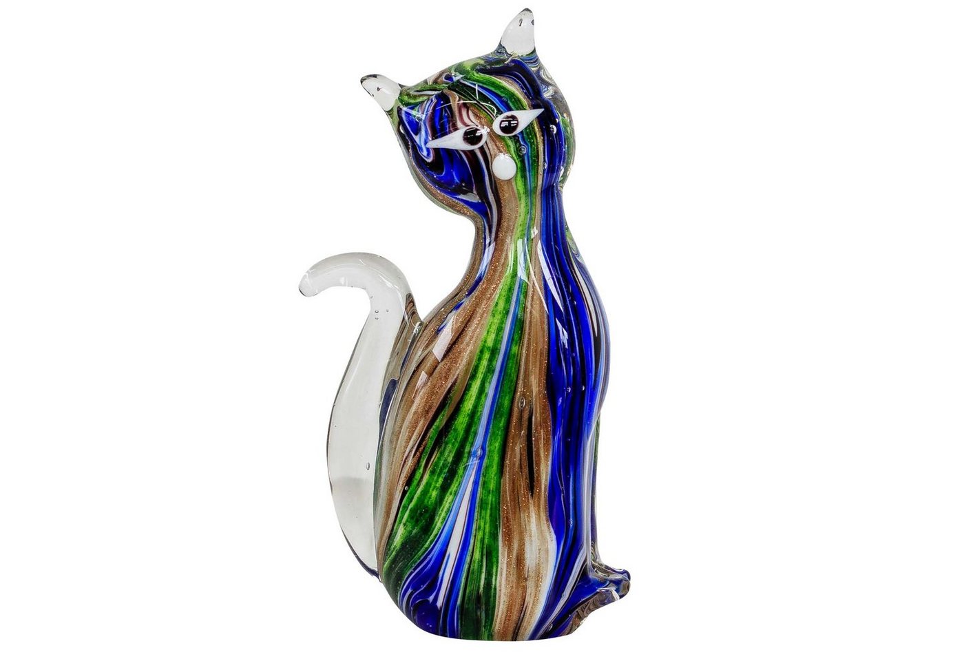 Aubaho Dekofigur Glasfigur Figur Katze Glas im Murano Antik Stil 16cm von Aubaho