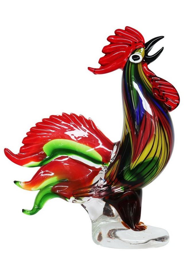 Aubaho Dekofigur Glasfigur Figur Skulptur Huhn Glas Glasskulptur Hahn Murano Antik-Stil von Aubaho