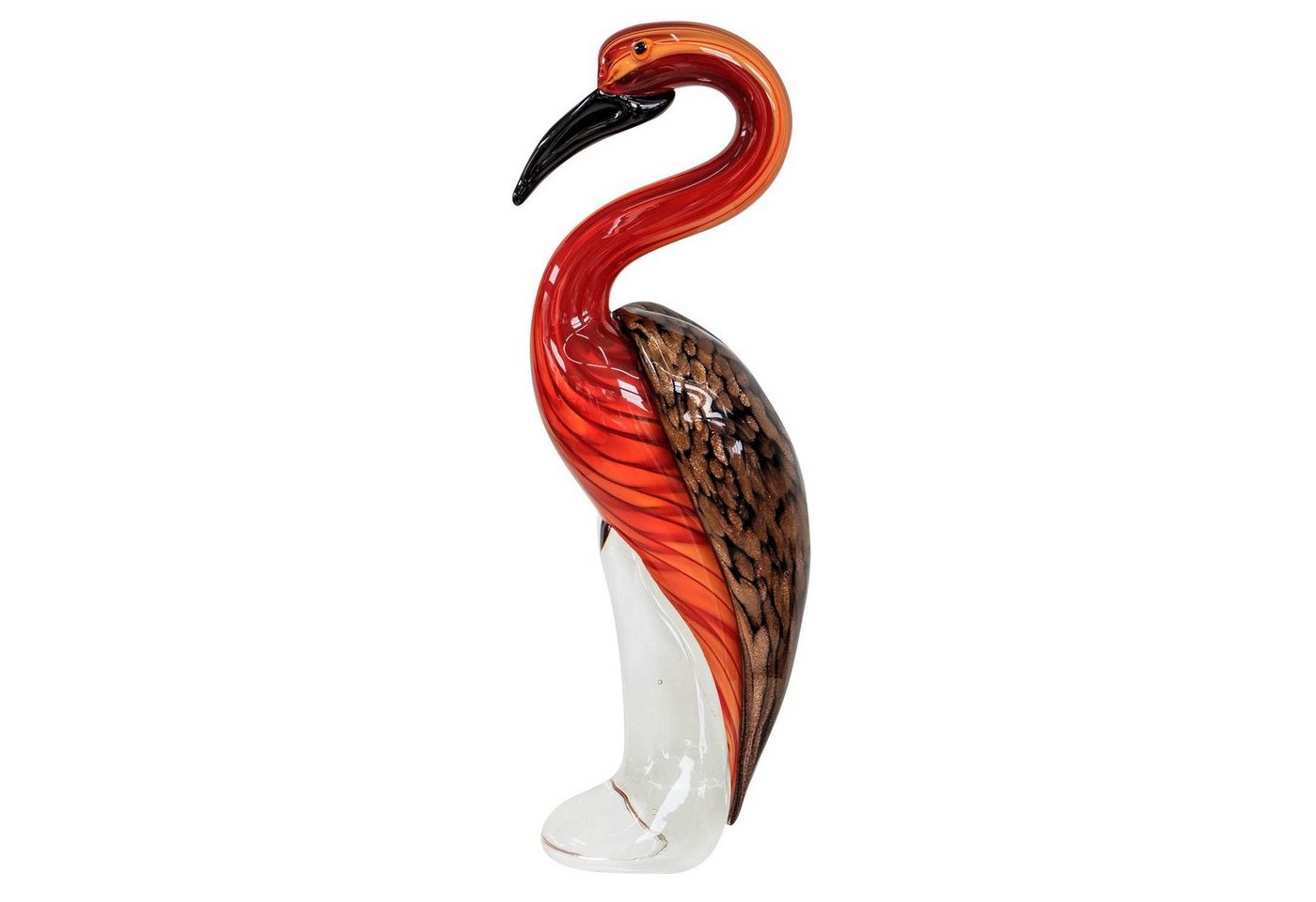 Aubaho Dekofigur Glasfigur Flamingo Glas im Murano Antik Stil 32cm von Aubaho