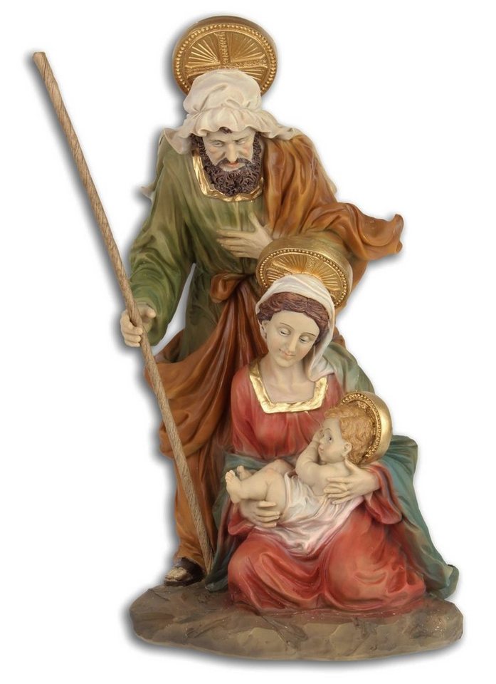 Aubaho Dekofigur Maria Josef Jesus Heiligenfigur Weihnachten Bethlehem handbemalt Antik von Aubaho