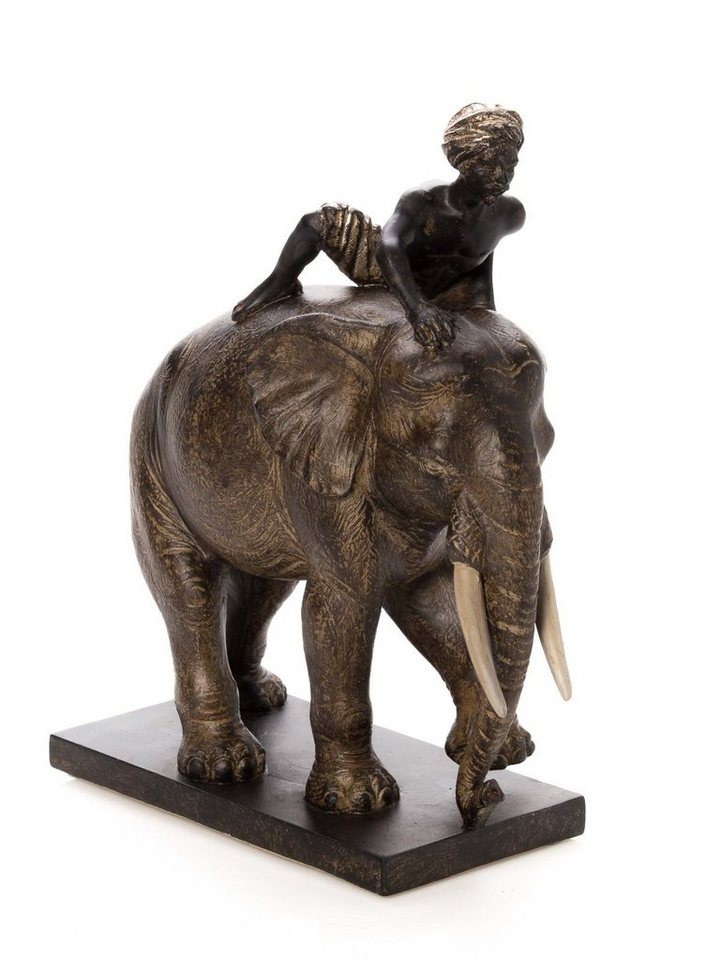 Aubaho Dekofigur Skulptur Elefant mit Reiter antik Stil Figur Indien Orient Afrika von Aubaho