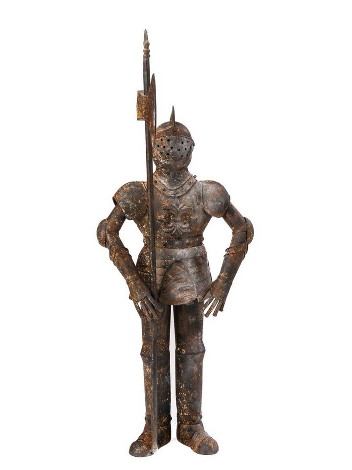 Aubaho Dekofigur Skulptur Ritter 92cm Eisen Ritterrüstung rostig Rüstung Antik-Stil kni von Aubaho