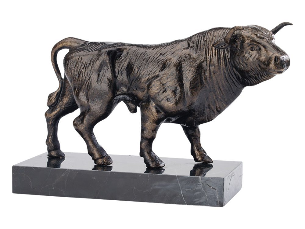 Aubaho Dekofigur Stier Skulptur aus Eisen 4,3 kg Figur Bulle antik Stil sculpture bull von Aubaho