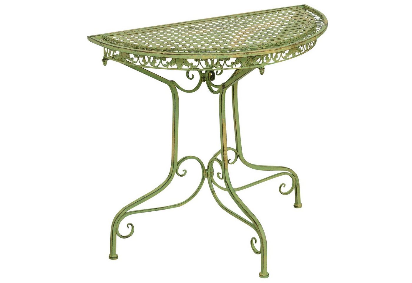 Aubaho Dekoobjekt Balkontisch Gartentisch Eisen Tisch Garten grün Antik-Stil halbrund Ko Aubaho Dekoobjekt Balkontisch Gartentisch Eisen Tisch Garten grün Antik-Stil halbrund Ko von Aubaho