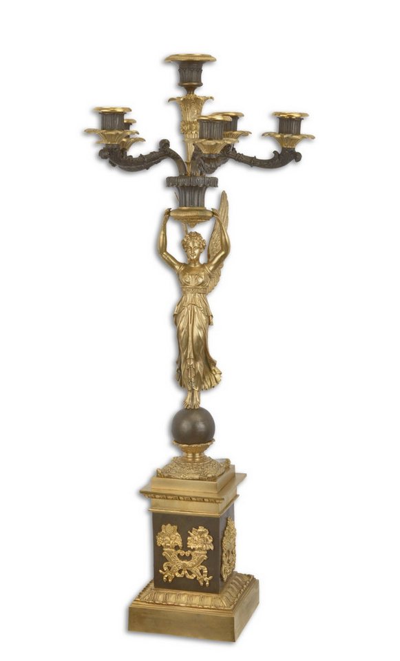 Aubaho Dekoobjekt Bronze Kerzenleuchter Kandelaber Replikat Retro Design Dekoration von Aubaho