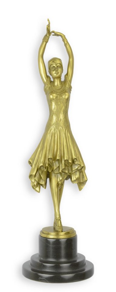 Aubaho Dekoobjekt Bronzeskulptur „Miss Kita“ nach Chiparus Replikat Retro Design Dekorat Aubaho Dekoobjekt Bronzeskulptur „Miss Kita“ nach Chiparus Replikat Retro Design Dekorat von Aubaho