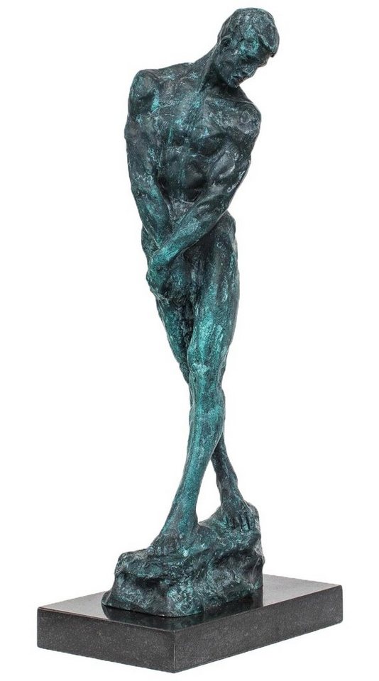 Aubaho Dekoobjekt Bronzeskulptur Akt Jüngling Bronze Skulptur Figur Adam nach Rodin Repl von Aubaho