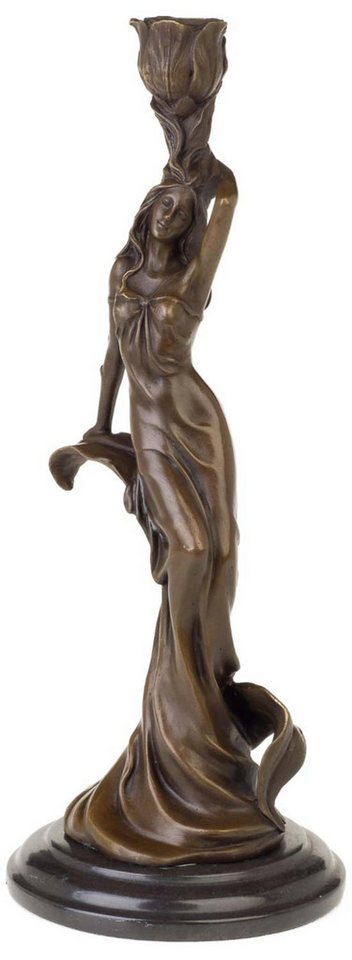 Aubaho Dekoobjekt Bronzeskulptur Frau Kerzenständer Antik-Stil Bronze Figur Statue - 33c von Aubaho