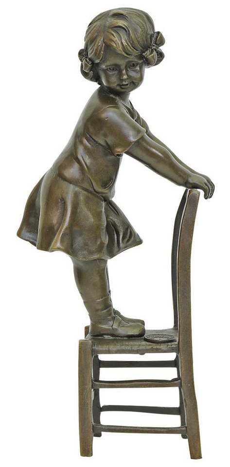 Aubaho Dekoobjekt Bronzeskulptur Mädchen Stuhl Kind im Antik-Stil Bronze Figur Statue - Aubaho Dekoobjekt Bronzeskulptur Mädchen Stuhl Kind im Antik-Stil Bronze Figur Statue - von Aubaho