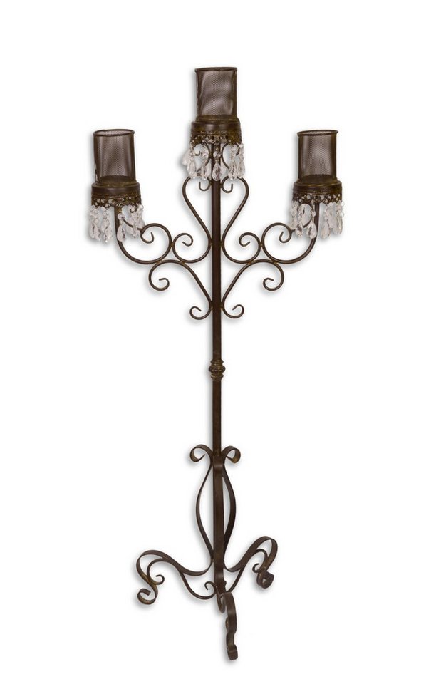 Aubaho Dekoobjekt Ein 3-flammiger Kerzenhalter – braun Replikat Retro Design Dekoration von Aubaho