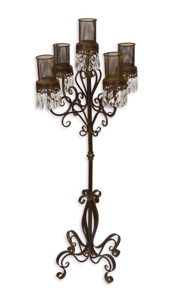 Aubaho Dekoobjekt Ein 5-flammiger Kerzenhalter – braun Replikat Retro Design Dekoration von Aubaho