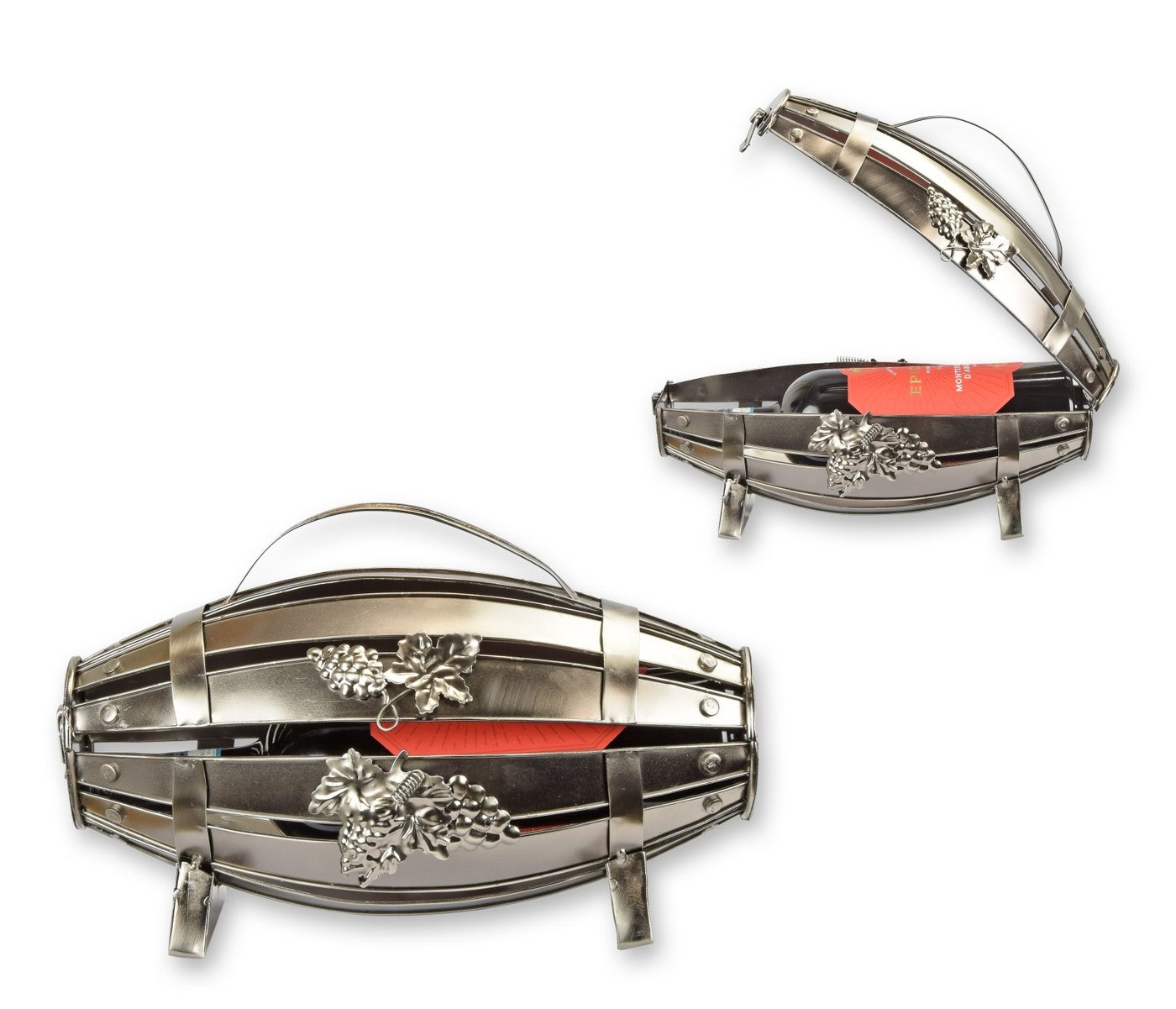 Aubaho Dekoobjekt Ein Flaschenhalter aus Blech „Fass“ Replikat Retro Design Dekoration Aubaho Dekoobjekt Ein Flaschenhalter aus Blech „Fass“ Replikat Retro Design Dekoration von Aubaho