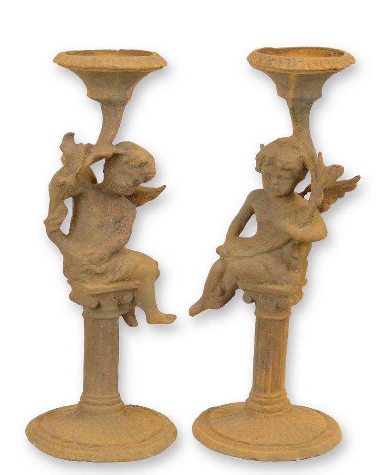 Aubaho Dekoobjekt Ein Paar rostige Putti-Kerzenständer aus Gusseisen Replikat Retro Desi Aubaho Dekoobjekt Ein Paar rostige Putti-Kerzenständer aus Gusseisen Replikat Retro Desi von Aubaho