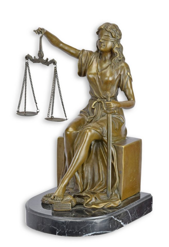 Aubaho Dekoobjekt Eine Buchstütze aus Bronze in Form einer Justitia Replikat Retro Desig von Aubaho