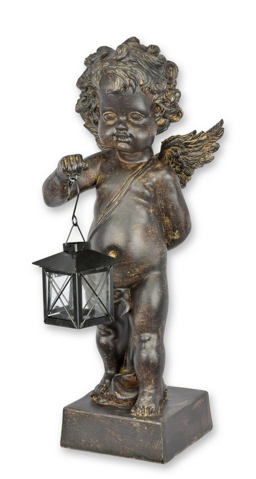 Aubaho Dekoobjekt Eine Figur aus Kunstharz, die einen Putto mit einer Laterne darstellt von Aubaho