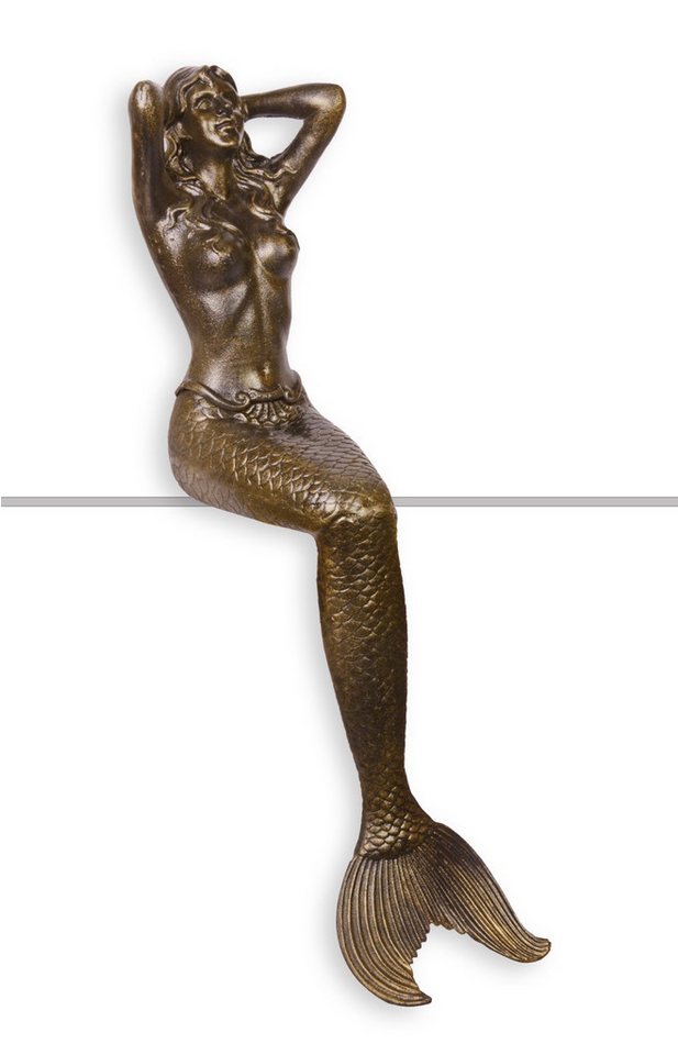 Aubaho Dekoobjekt Eine gusseiserne Skulptur einer Meerjungfrau Replikat Retro Design Dek Aubaho Dekoobjekt Eine gusseiserne Skulptur einer Meerjungfrau Replikat Retro Design Dek von Aubaho