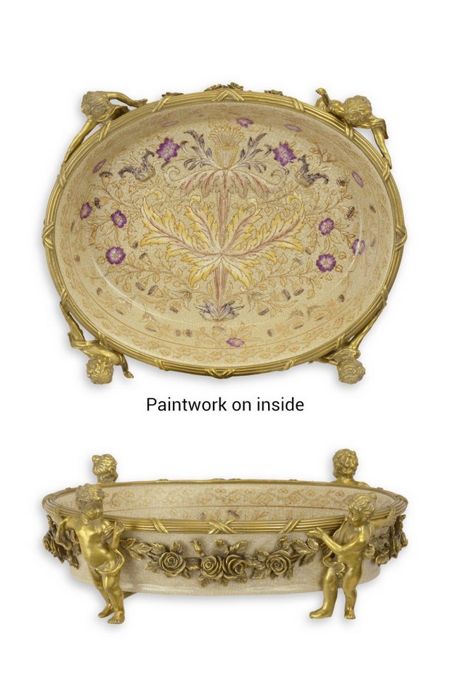 Aubaho Dekoobjekt Eine mit Bronze verzierte Porzellanschale Replikat Retro Design Dekora Aubaho Dekoobjekt Eine mit Bronze verzierte Porzellanschale Replikat Retro Design Dekora von Aubaho