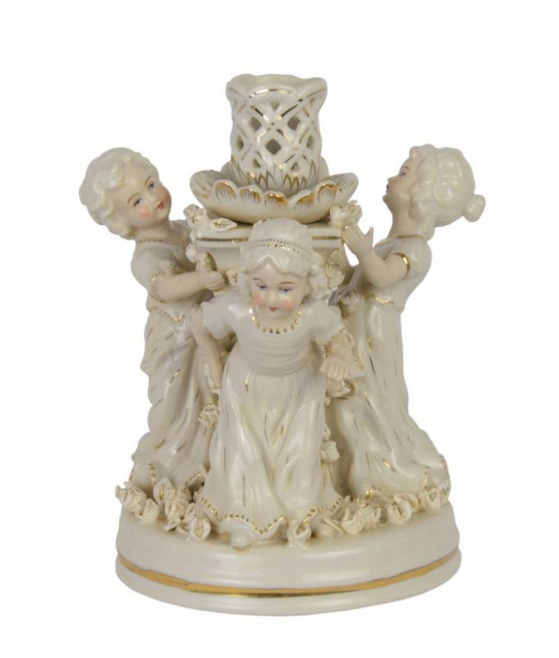 Aubaho Dekoobjekt Figuraler Kerzenständer aus Porzellan Replikat Retro Design Dekoration von Aubaho