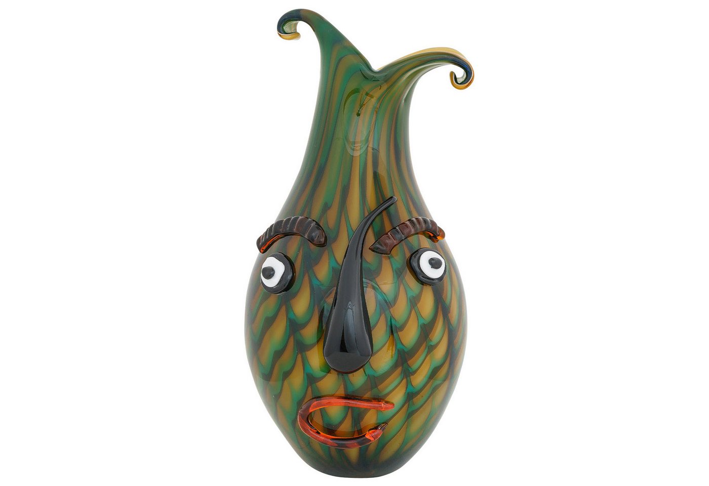 Aubaho Dekoobjekt Glasvase Vase Blumenvase Gesicht Glas Murano-Stil Antik-Stil 34cm Aubaho Dekoobjekt Glasvase Vase Blumenvase Gesicht Glas Murano-Stil Antik-Stil 34cm von Aubaho