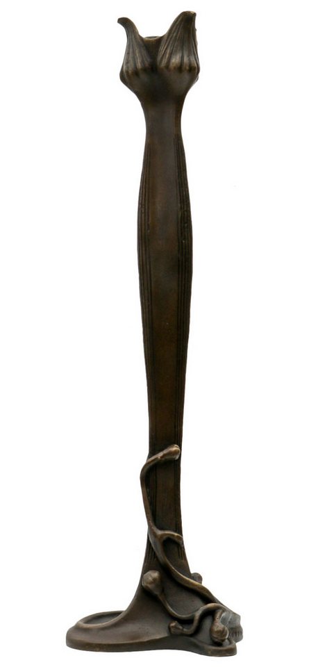 Aubaho Dekoobjekt Kerzenständer Bronzeskulptur im Antik-Stil Bronze Figur Statue 30cm von Aubaho