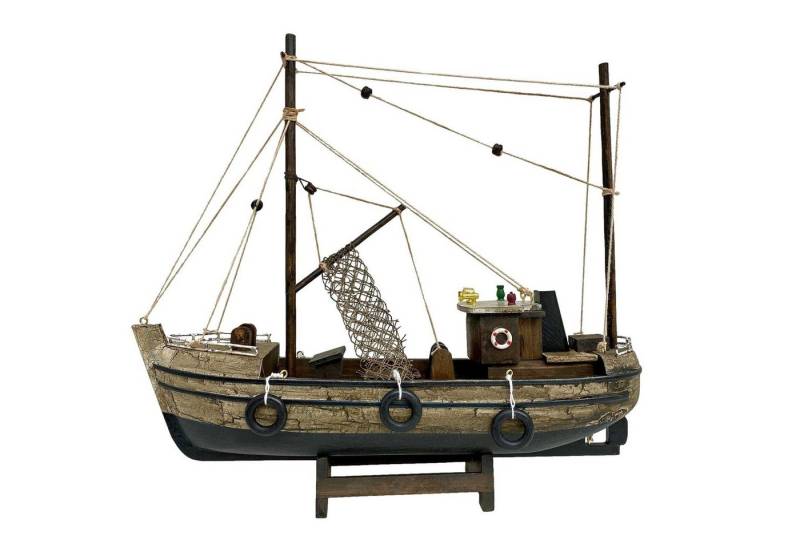 Aubaho Dekoobjekt Kutter Fischerboot Fischkutter Schiffsmodell Holzschiff Schiff 30cm ke von Aubaho