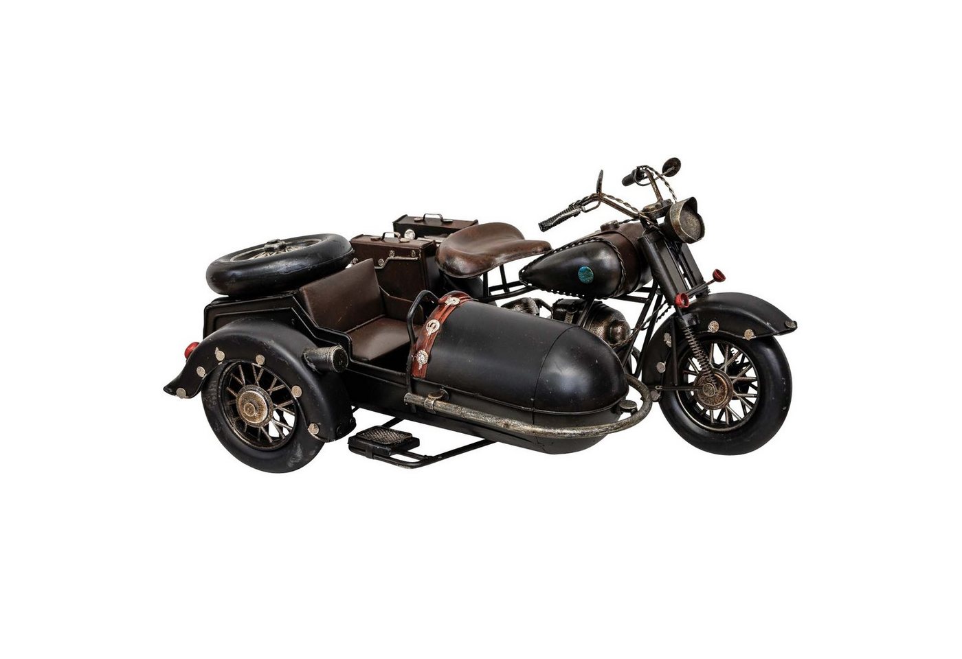 Aubaho Dekoobjekt Modell Motorradgespann Blech Metall Motorrad Gespann Oldtimer Antik-St von Aubaho