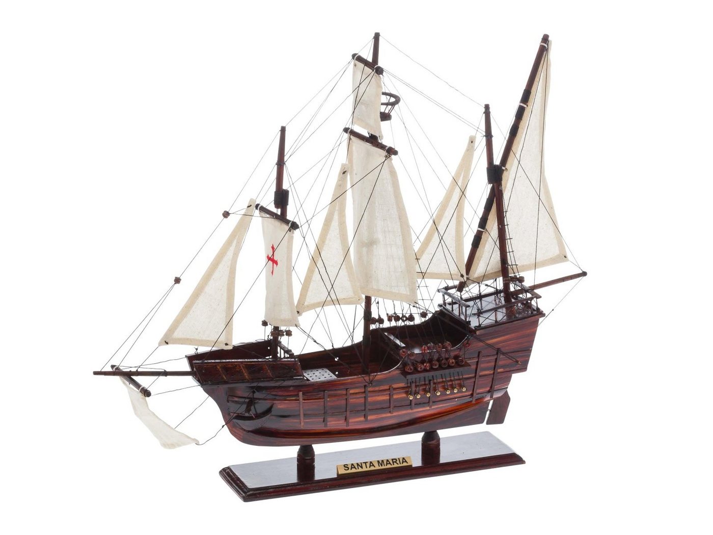 Aubaho Dekoobjekt Modellschiff Santa Maria Holz Kolumbus Flaggschiff Segelschiff kein Ba von Aubaho