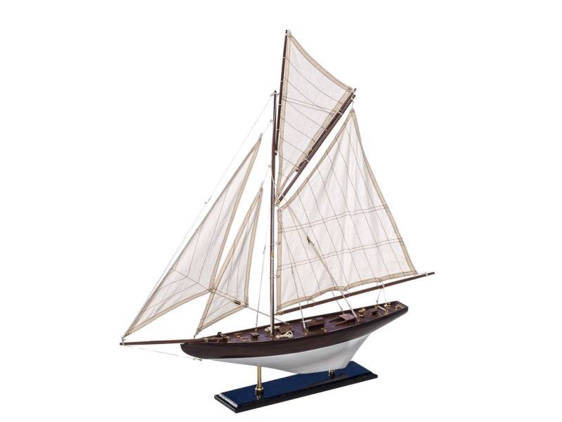 Aubaho Dekoobjekt Modellschiff Segelschiff Segelyacht Yacht Holz Schiff Maritim kein Bau von Aubaho