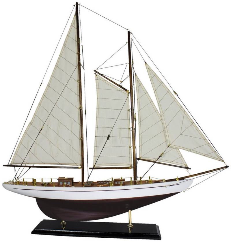 Aubaho Dekoobjekt Segelyacht Segelschiff Modellschiff Holz Schiff - kein Bausatz von Aubaho