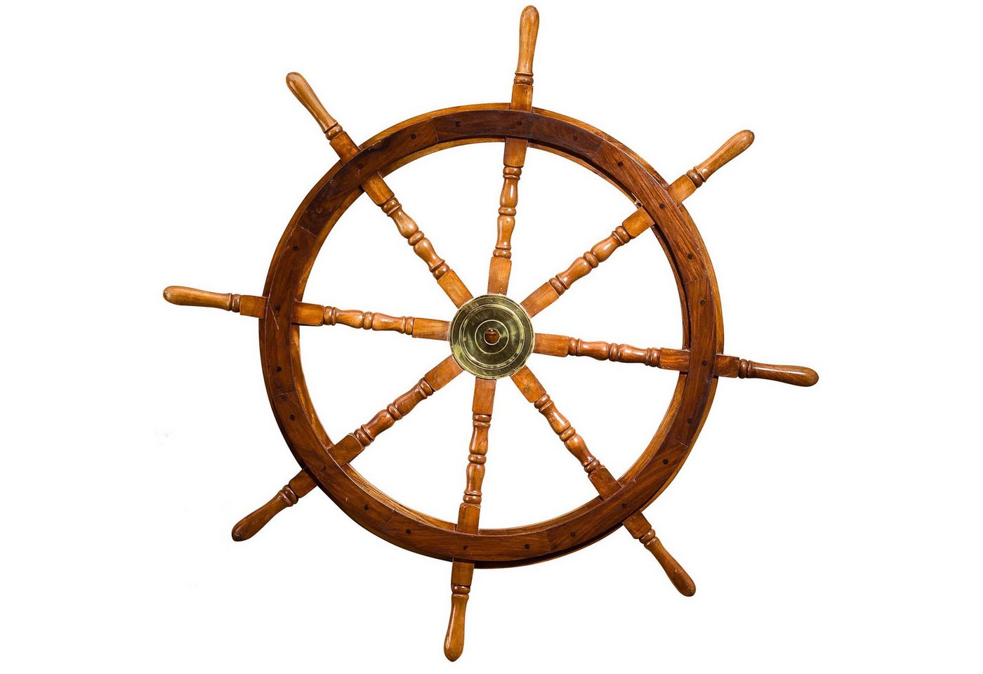 Aubaho Dekoobjekt Steuerrad 105cm Holz Messing Schiff Schiffsrad Schiffssteuerrad Schiff von Aubaho