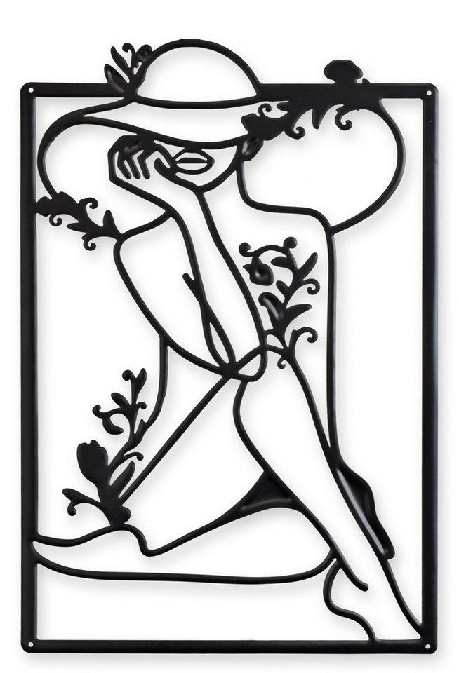 Aubaho Dekoobjekt Wanddekoration aus Blech Frau mit Hut Replikat Retro Design Dekoration Aubaho Dekoobjekt Wanddekoration aus Blech Frau mit Hut Replikat Retro Design Dekoration von Aubaho