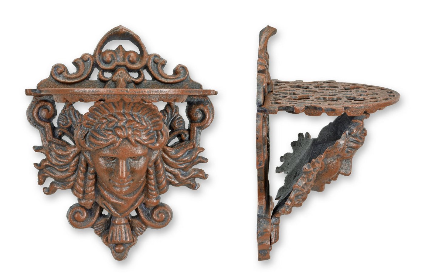 Aubaho Dekoobjekt Wandkonsole Gusseisen Regal – braun Replikat Retro Design Dekoration Aubaho Dekoobjekt Wandkonsole Gusseisen Regal – braun Replikat Retro Design Dekoration von Aubaho