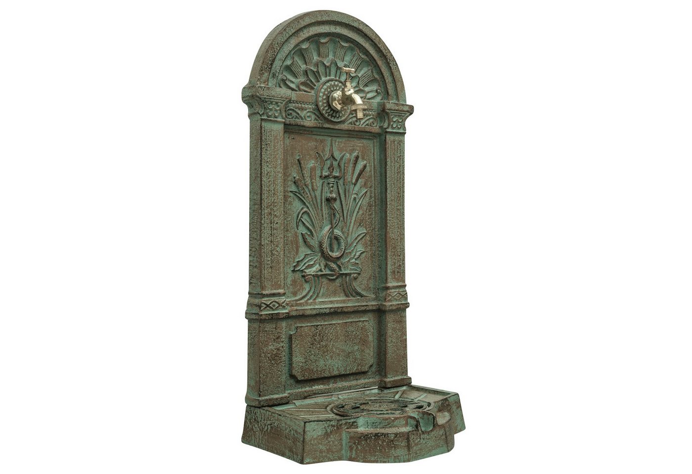 Aubaho Gartenbrunnen Standbrunnen Waschbecken Brunnen Eisen Wandbrunnen antik Style 83cm gr von Aubaho