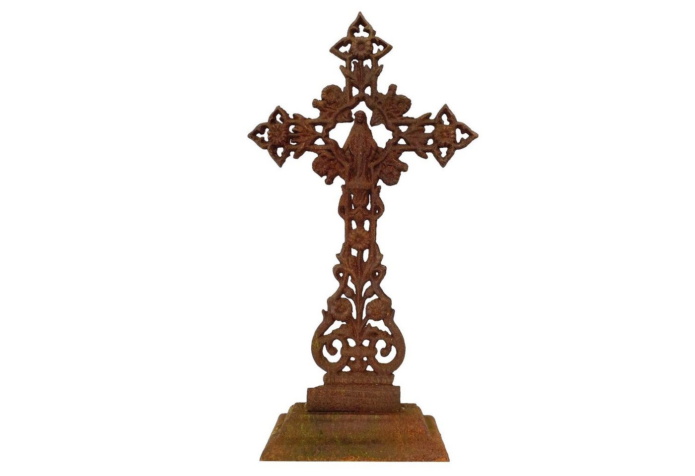 Aubaho Gartenfigur Kreuz Standkreuz Kruzifix Kirche Altar Glaubenskreuz Eisen Rost 64cm A von Aubaho