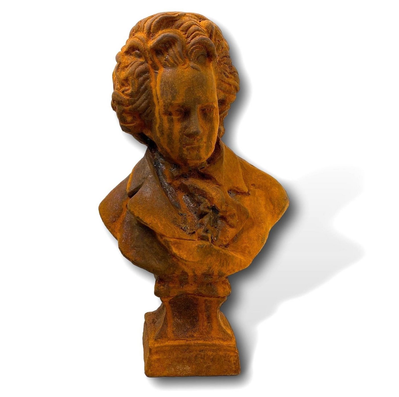 Aubaho Gartenfigur Skulptur Beethoven Gartenfigur Eisen Figur Statue Rost Antik-Stil von Aubaho