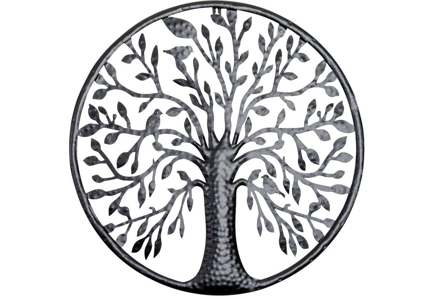 Aubaho Gartenfigur Wanddekoration Ornament Wandschmuck Baum Metall Antik-Stil schwarz Leb von Aubaho