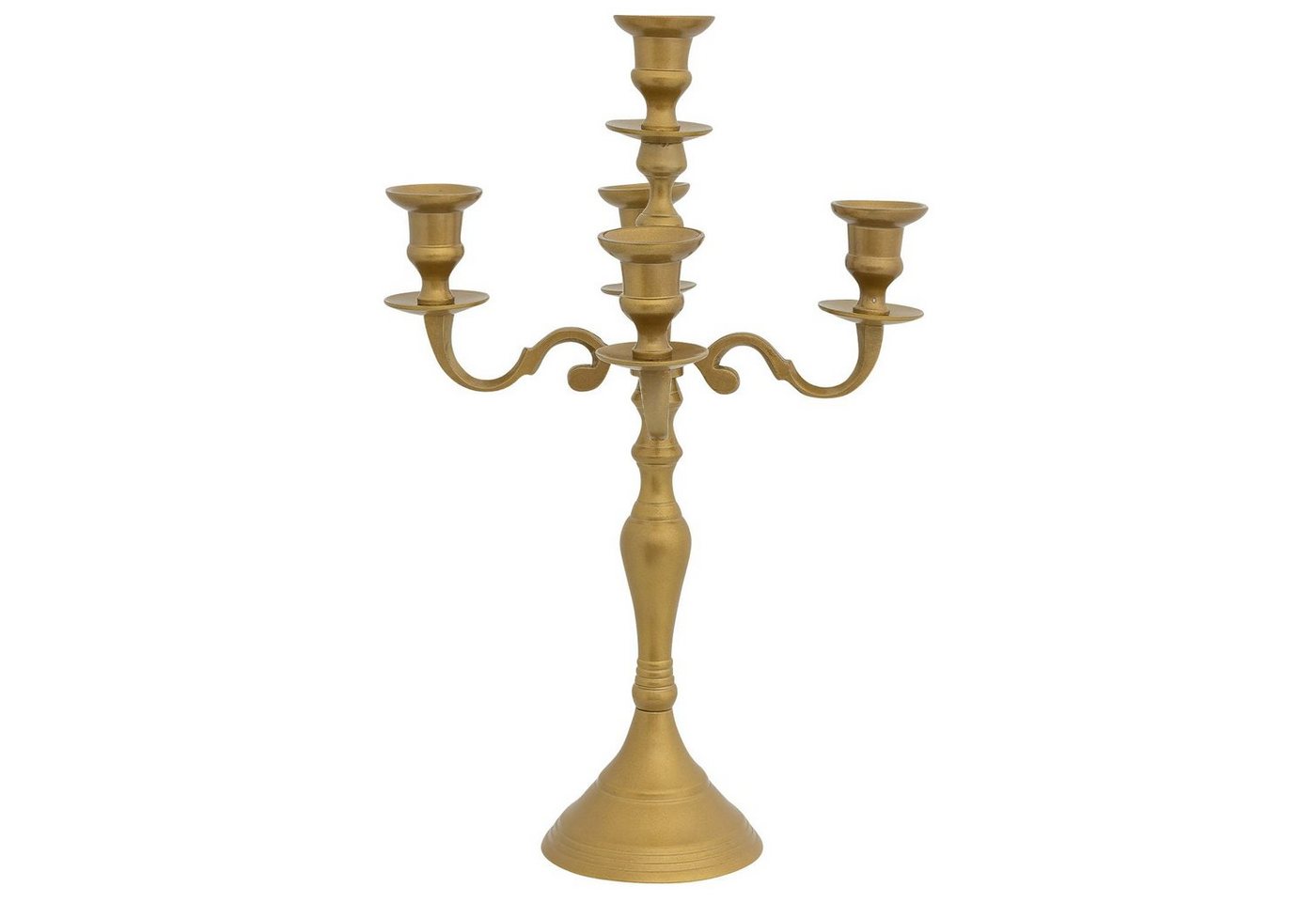 Aubaho Kerzenständer Kerzenhalter Kerzenständer 5-armig gold Aluminium Antik-Stil 40cm von Aubaho