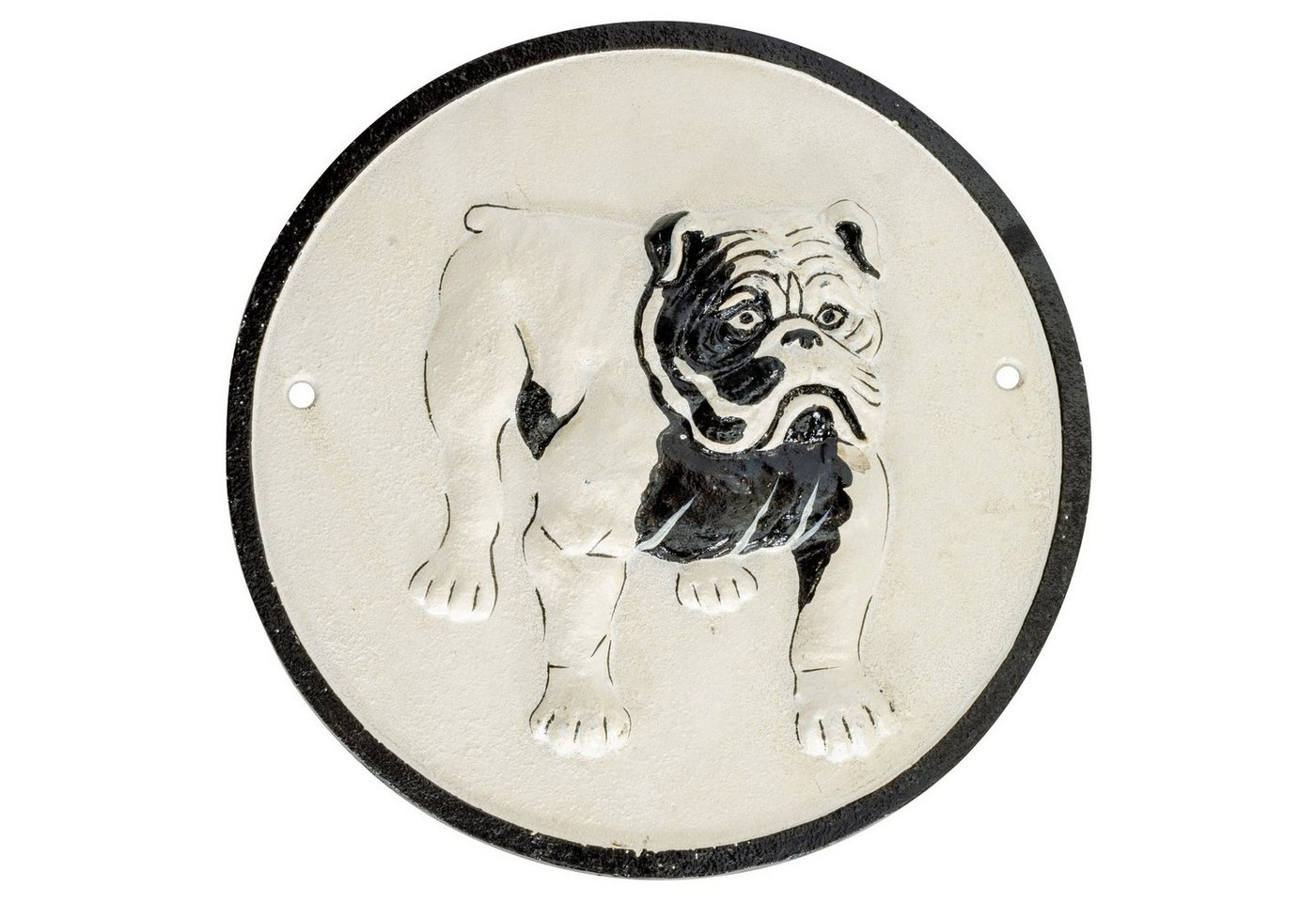 Aubaho Metallschild Nostalgie Türschild Bulldogge Hund Schild Eisen Dekoration Antik-Stil von Aubaho