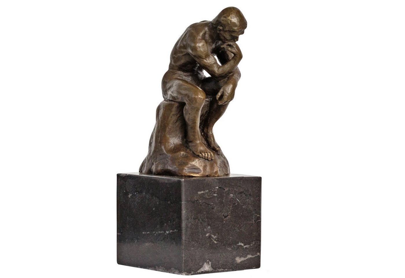 Aubaho Skulptur Bronze der Denker Mann Bronzeskulptur Bronzefigur nach Rodin Skulptur von Aubaho