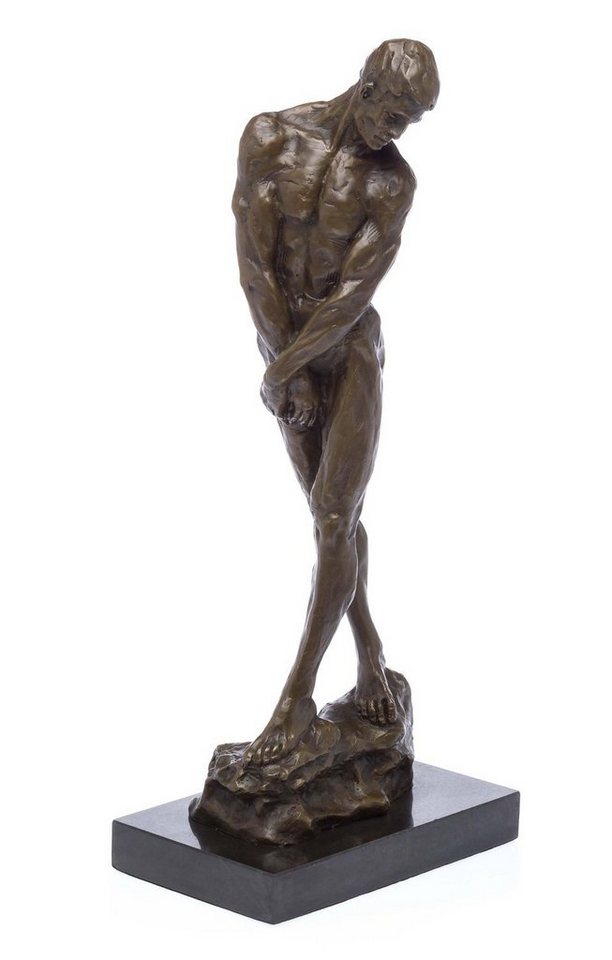 Aubaho Skulptur Bronzeskulptur Akt Mann Jüngling Bronze Skulptur Figur nach Rodin Kopi von Aubaho