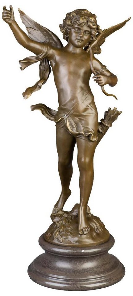 Aubaho Skulptur Bronzeskulptur Engel Amor im Antik-Stil Bronze Figur Statue 71cm von Aubaho