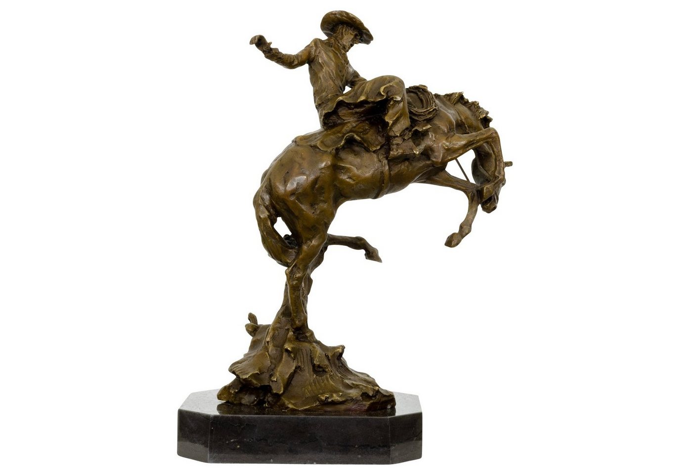 Aubaho Skulptur Bronzeskulptur Figur Rodeo Reiter nach Frederic Remington Cowboy Repli von Aubaho