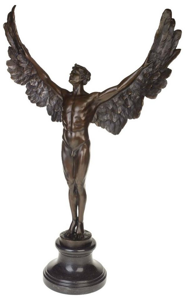Aubaho Skulptur Bronzeskulptur Ikarus Mythologie Engel Flügel Bronze Figur Statue im A von Aubaho