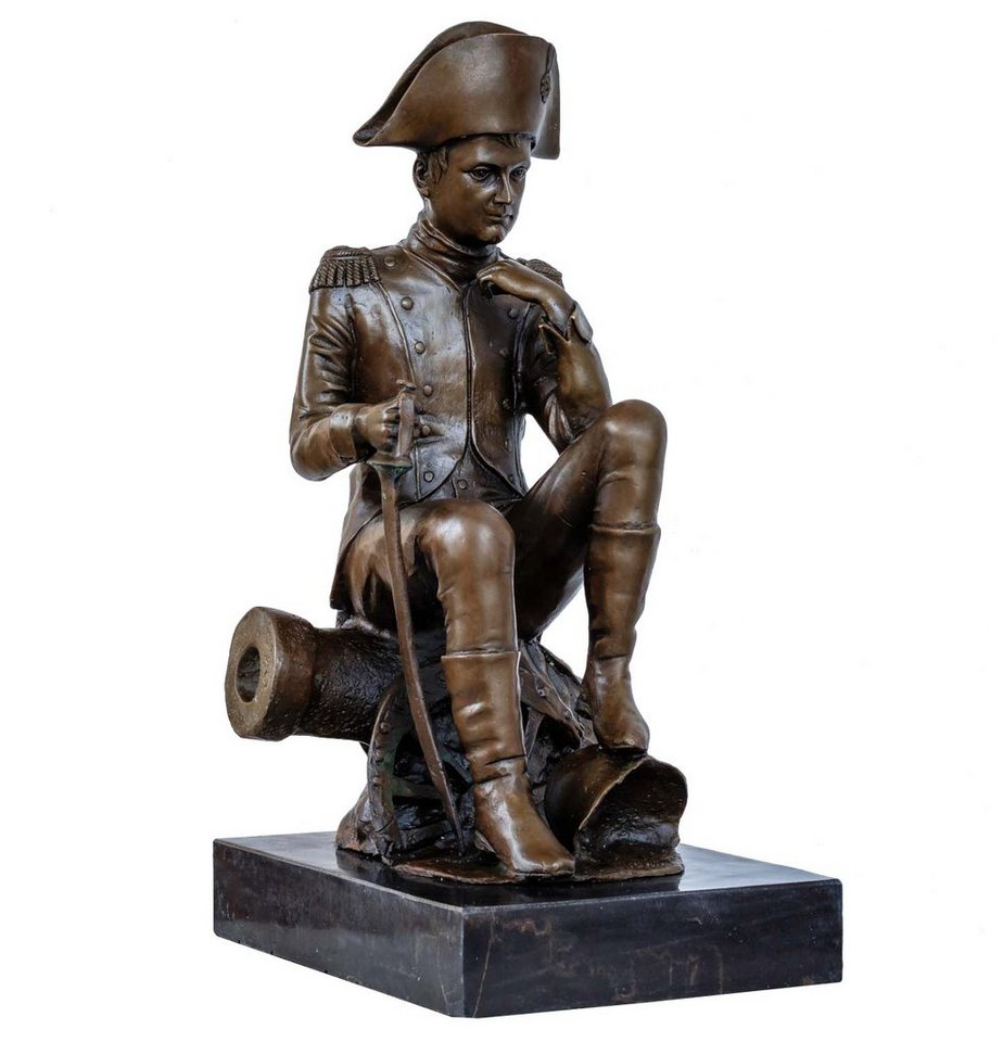 Aubaho Skulptur Bronzeskulptur Napoleon auf Kanone Bronze Figur Skulptur 42cm Antik-St von Aubaho