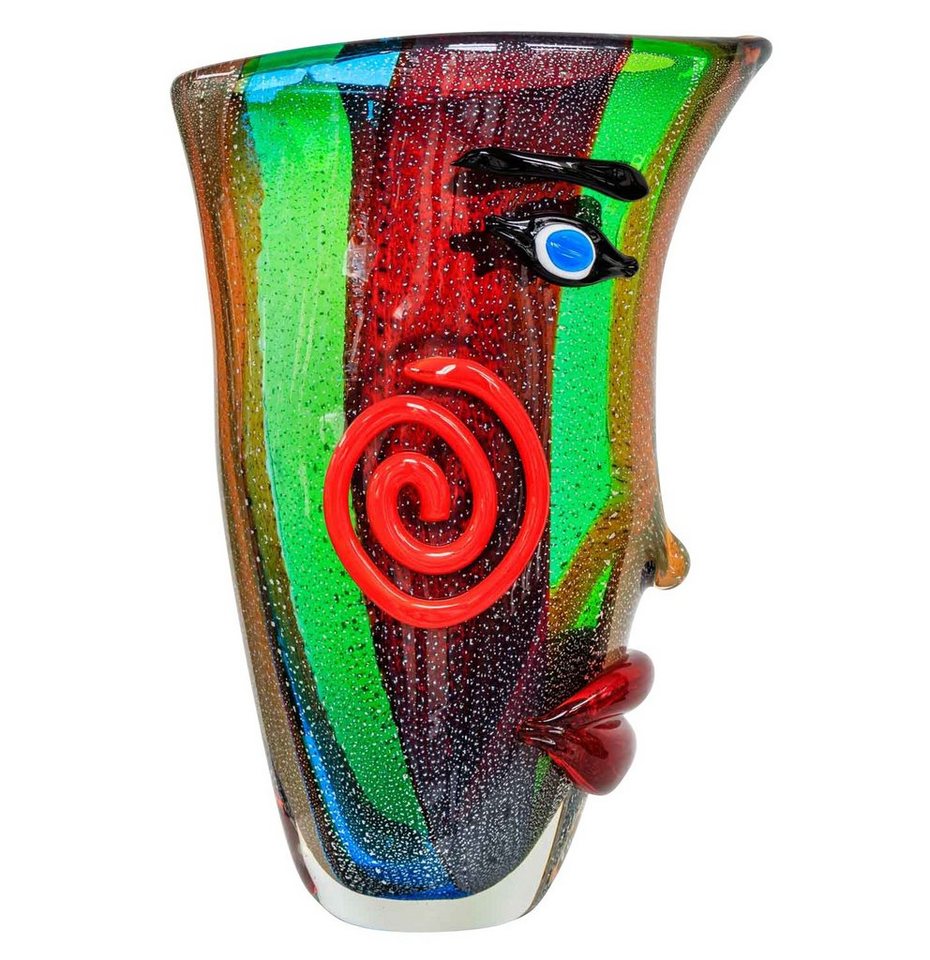 Aubaho Tischvase Glasvase Vase Gesicht Glas im Murano Antik Stil 38cm von Aubaho