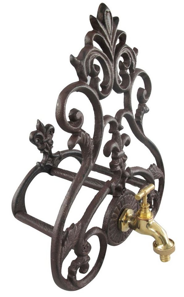 Aubaho Dekoobjekt Schlauchhalter Wasserschlauchhalter Gartenschlauch Brunnen Eisen Wasse von Aubaho