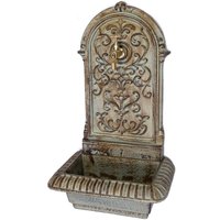 Brunnen 66cm Waschbecken Eisen Grün Wandbrunnen Antik Stil Gartenbrunnen von Aubaho