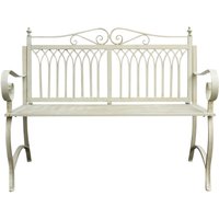 Gartenbank Bank Antik-stil Garten Metall Creme Weiß Gartenmöbel Parkbank 119cm Gartenbank Bank Antik-stil Garten Metall Creme Weiß Gartenmöbel Parkbank 119cm von Aubaho