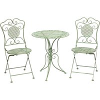 Gartenset Tisch Und 2 Stühle Eisen Antik-Stil Gartenmöbel Grün Bistroset Gartenset Tisch Und 2 Stühle Eisen Antik-Stil Gartenmöbel Grün Bistroset von Aubaho
